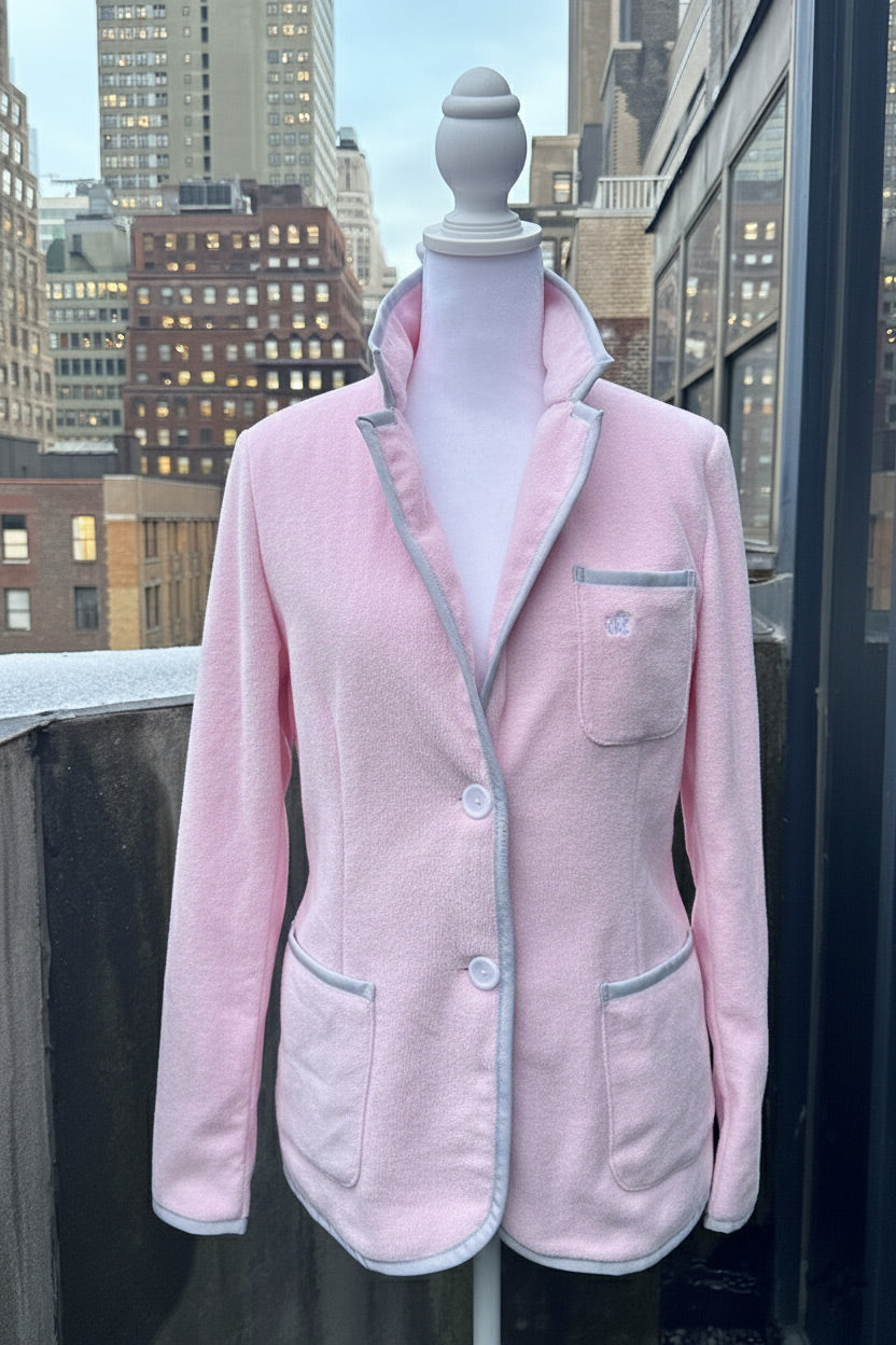 Women's Pink Blazer with Silver Blue Trim