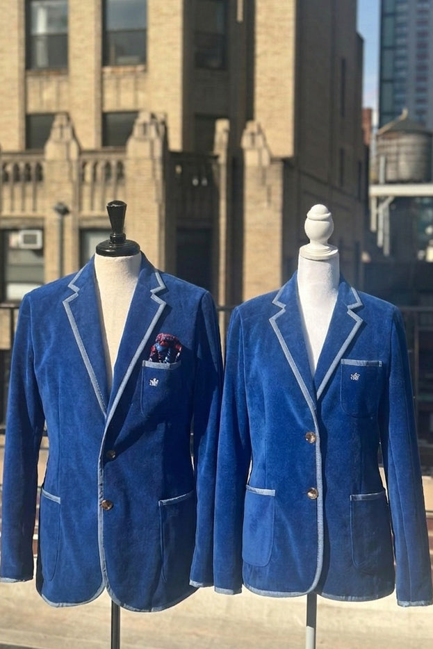 Women's Royal Blue Blazer with Silver Blue Trim