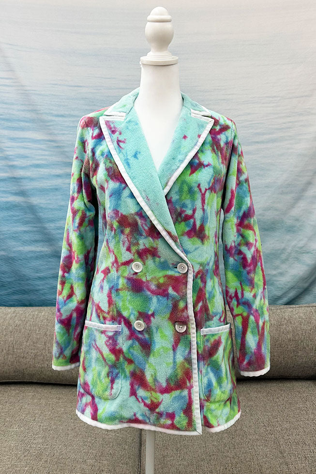The Siren Double Breasted Blazer in Tie-Dye Aquarama (One of a kind, size 2 only)